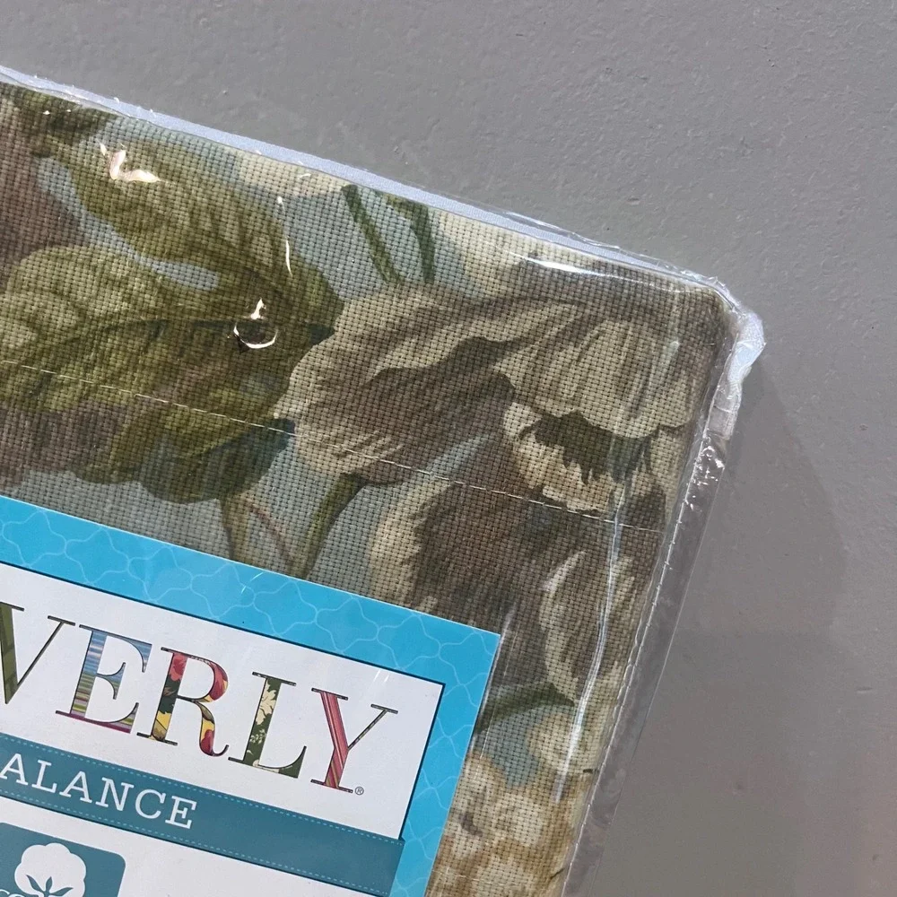Waverly‎ Garden Glory-Mist Floral Valance 100% Cotton 60x16 Green Cottagecore
